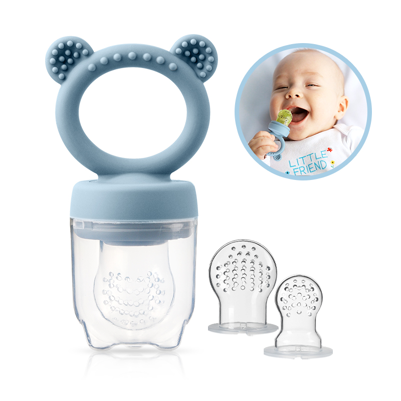 Baby Food Guide - 실리콘 곰돌이 모양 아기 과일 피더