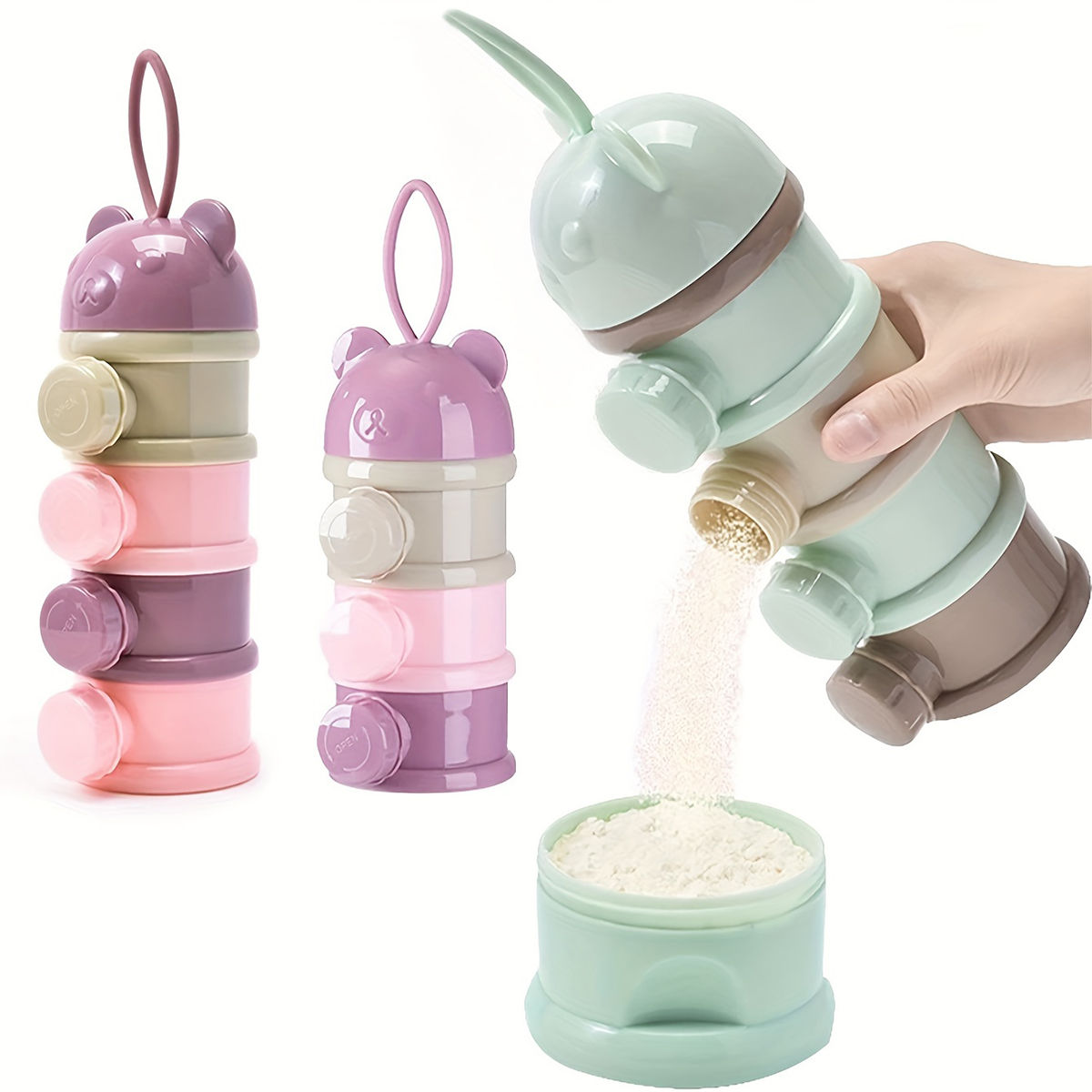 Baby Food Nestle - 스트랩이 있는 대용량 아기 분유 용기,