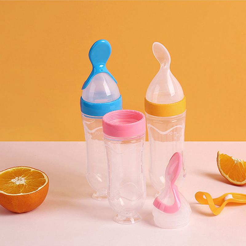 Baby Food Guide - 짜내는 먹이 병 실리콘 신생아 아기