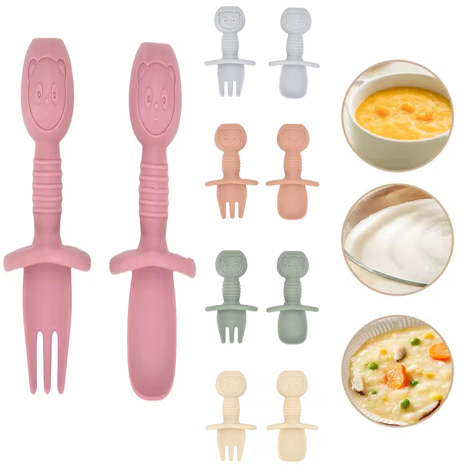 2개입 식품 등급 어린이용 나무 손잡이 실리콘 숟가락  - Baby Food Guide 리뷰 및 가격