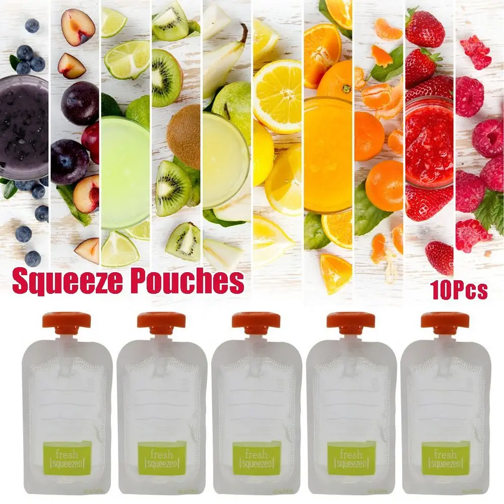 10Pcs 재사용 가능한 보완 식품 아기 주머니 가방  - Baby Food Pouches 1 Year Old 리뷰 및 가격